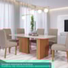 Mesa de Jantar 6 Lugares Tampo MDF 180X90 cm 20582 Cinamomo MOLCI