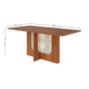 Mesa de Jantar 6 Lugares Tampo MDF 180X90 cm 20586 Cinamomo MOLCI