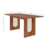Mesa de Jantar 6 Lugares Tampo MDF 180X90 cm 20588 Cinamomo MOLCI