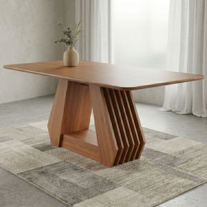 Mesa de Jantar 6 Lugares Tampo MDF 180X90 cm 20591 Cinamomo MOLCI