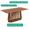 Mesa de Jantar 6 Lugares Tampo MDF 180X90 cm 21382 Cinamomo NATUEM
