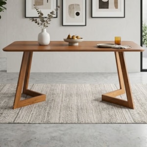 Mesa de Jantar 6 Lugares Tampo MDF 180X90 cm 21661 Cinamomo ORNAR