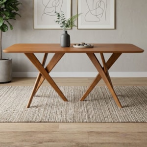 Mesa de Jantar 6 Lugares Tampo MDF 180X90 cm 21672 Cinamomo ORNAR
