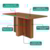 Mesa de Jantar 6 Lugares Tampo MDF 180X90 cm 22127 Cinamomo MOLCI