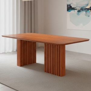 Mesa de Jantar 8 Lugares Tampo MDF 210X100 cm 20583 Cinamomo MOLCI