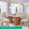 Mesa de Jantar 8 Lugares Tampo MDF 210X100 cm 20583 Cinamomo MOLCI