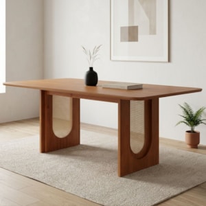 Mesa de Jantar 8 Lugares Tampo MDF 210X100 cm 20589 Cinamomo MOLCI