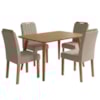Mesa de Jantar Adele MDF Com 4 Cadeiras Estofadas Linho Bege MOLCI