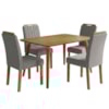 Mesa de Jantar Adele MDF Com 4 Cadeiras Estofadas Linho Grafite MOLCI