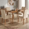 Mesa de Jantar Adele MDF Com 4 Cadeiras Estofadas Suede Nude MOLCI