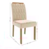 Mesa de Jantar Adele MDF Com 4 Cadeiras Estofadas Suede Nude MOLCI