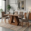 Mesa de Jantar Agata MDF Com 4 Cadeiras Estofadas Linho Bege MOLCI
