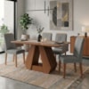 Mesa de Jantar Agata MDF Com 4 Cadeiras Estofadas Linho Grafite MOLCI