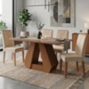 Mesa de Jantar Agata MDF Com 4 Cadeiras Estofadas Suede Nude MOLCI
