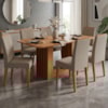 Mesa de Jantar Ariela MDF Com 6 Cadeiras Estofadas Linho Bege MOLCI