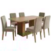 Mesa de Jantar Ariela MDF Com 6 Cadeiras Estofadas Suede Joli MOLCI