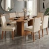 Mesa de Jantar Ariela MDF Com 6 Cadeiras Estofadas Suede Nude MOLCI