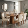 Mesa de Jantar Ariela MDF Com 6 Cadeiras Estofadas Suede Nude MOLCI