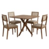 Mesa de Jantar Cacau Com 4 Cadeiras Estofadas Encanto Linho Bege ORNAR