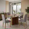 Mesa de Jantar Isadora MDF Com 4 Cadeiras Estofadas Linho Grafite MOLCI