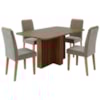 Mesa de Jantar Isadora MDF Com 4 Cadeiras Estofadas Suede Joli MOLCI