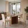 Mesa de Jantar Isadora MDF Com 4 Cadeiras Estofadas Suede Nude MOLCI