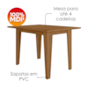 Mesa De Jantar Kate Com 6 Cadeiras Estofadas Linea Suede Carvalho POLIMAN