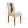 Mesa De Jantar Liz Com 6 Cadeiras Estofadas Linea Suede Carvalho Off White POLIMAN