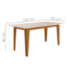 Mesa De Jantar Liz Com 6 Cadeiras Estofadas Linea Suede Freijo Off White POLIMAN