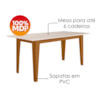 Mesa De Jantar Liz Com 6 Cadeiras Estofadas Linea Suede Freijo Off White POLIMAN