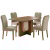 Mesa de Jantar Louise MDF Com 4 Cadeiras Estofadas Suede Joli MOLCI