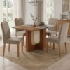Mesa de Jantar Louise MDF Com 4 Cadeiras Estofadas Suede Joli MOLCI