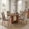 Mesa de Jantar Louise MDF Com 4 Cadeiras Estofadas Suede Joli MOLCI
