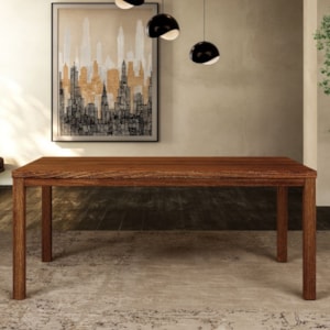 Mesa de Jantar Madeira Macica Taeda 180 cm 1555N Rustico Escuro Festra