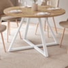Mesa De Jantar Redonda 110 cm 25933 Nogal Sevilha Branco Artesano