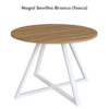 Mesa De Jantar Redonda 110 cm 25933 Nogal Sevilha Branco Artesano