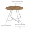 Mesa De Jantar Redonda 110 cm 25933 Nogal Sevilha Branco Artesano