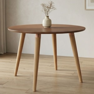 Mesa de Jantar Redonda 4 Lugares Tampo MDF 109 cm 17918 Cinamomo MOLCI