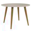 Mesa de Jantar Redonda 4 Lugares Tampo MDF 109 cm 17918 Off White MOLCI