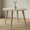 Mesa de Jantar Redonda 4 Lugares Tampo MDF 109 cm 17918 Off White MOLCI