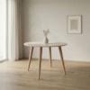 Mesa de Jantar Redonda 4 Lugares Tampo MDF 109 cm 17918 Off White MOLCI