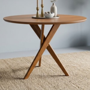 Mesa de Jantar Redonda 4 Lugares Tampo MDF 109 cm 21668 Cinamomo ORNAR