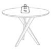 Mesa de Jantar Redonda 4 Lugares Tampo MDF 109 cm 21668 Cinamomo ORNAR