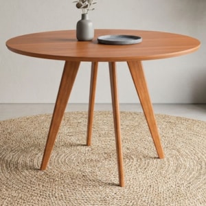 Mesa de Jantar Redonda 4 Lugares Tampo MDF 109 cm 21754 Cinamomo ORNAR