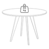 Mesa de Jantar Redonda 4 Lugares Tampo MDF 109 cm 21754 Cinamomo ORNAR