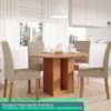 Mesa de Jantar Redonda 4 Lugares Tampo MDF 109X109 cm 20954 Cinamomo MOLCI