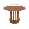 Mesa de Jantar Redonda Pitanga Com 4 Cadeiras Estofadas Tamarindo Corino Kaki NATUEM