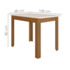 Mesa De Jantar Tampo Sem Vidro 4 Lugares 108x68 cm Bellagio Carvalho Off White POLIMAN