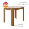 Mesa De Jantar Tampo Sem Vidro 4 Lugares 108x68 cm Bellagio Carvalho Off White POLIMAN