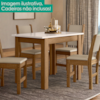 Mesa De Jantar Tampo Sem Vidro 4 Lugares 108x68 cm Bellagio Carvalho Off White POLIMAN